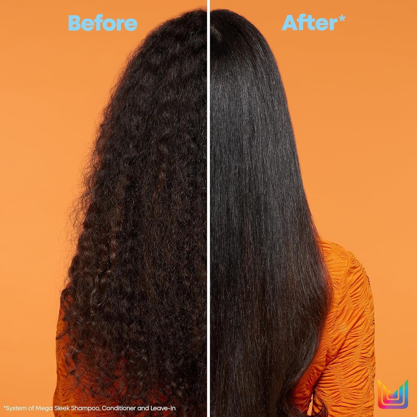 Mega Sleek Shampoo and Conditioner Set - Smoothing and Moisturizing, Anti-Frizz, Detangling, for All Dry, Damaged & Frizzy Hair Types, Nourishes with Shea Butter, Vegan