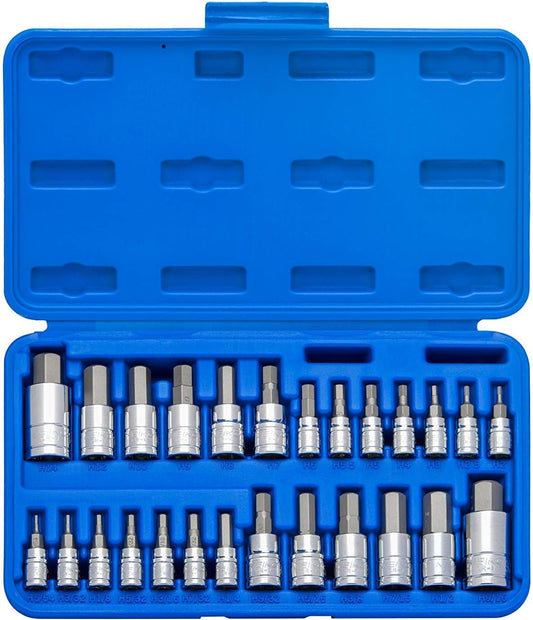 01144A Tamper-Proof Hex Bit Socket Set, 26 Pieces | SAE 5/64-9/16”, Metric 2-14MM