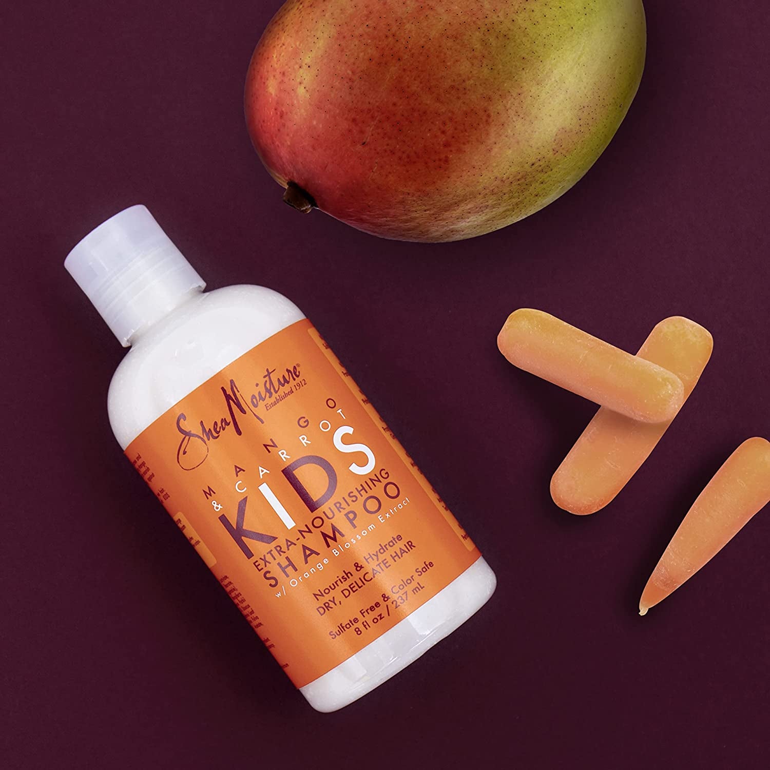 Sheamoisture Kids Shampoo, Extra-Nourishing Mango & Carrot Shampoo with Shea Butter, 8 Oz